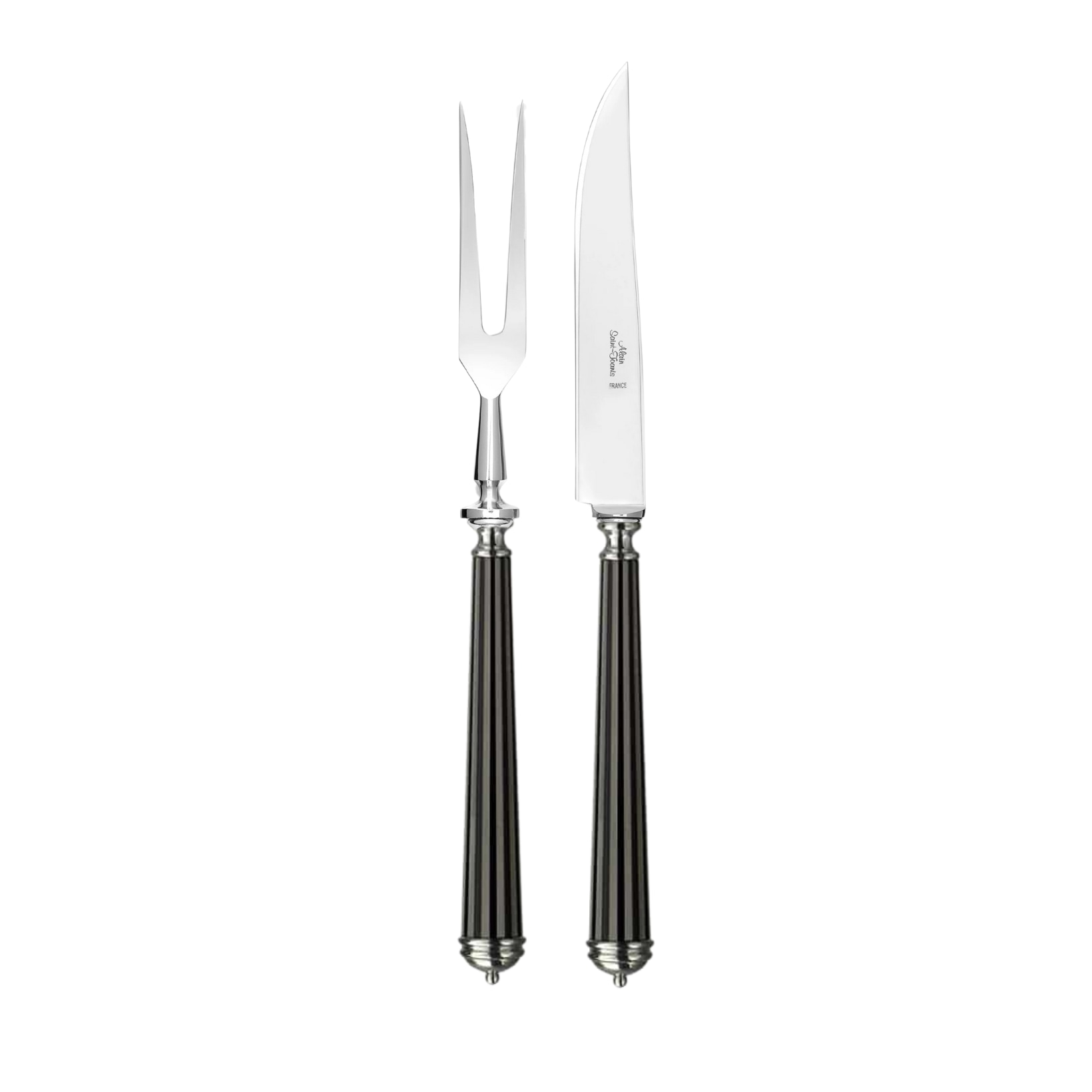 Alain Saint-Joanis, Lignes black, silver plated, Carving set