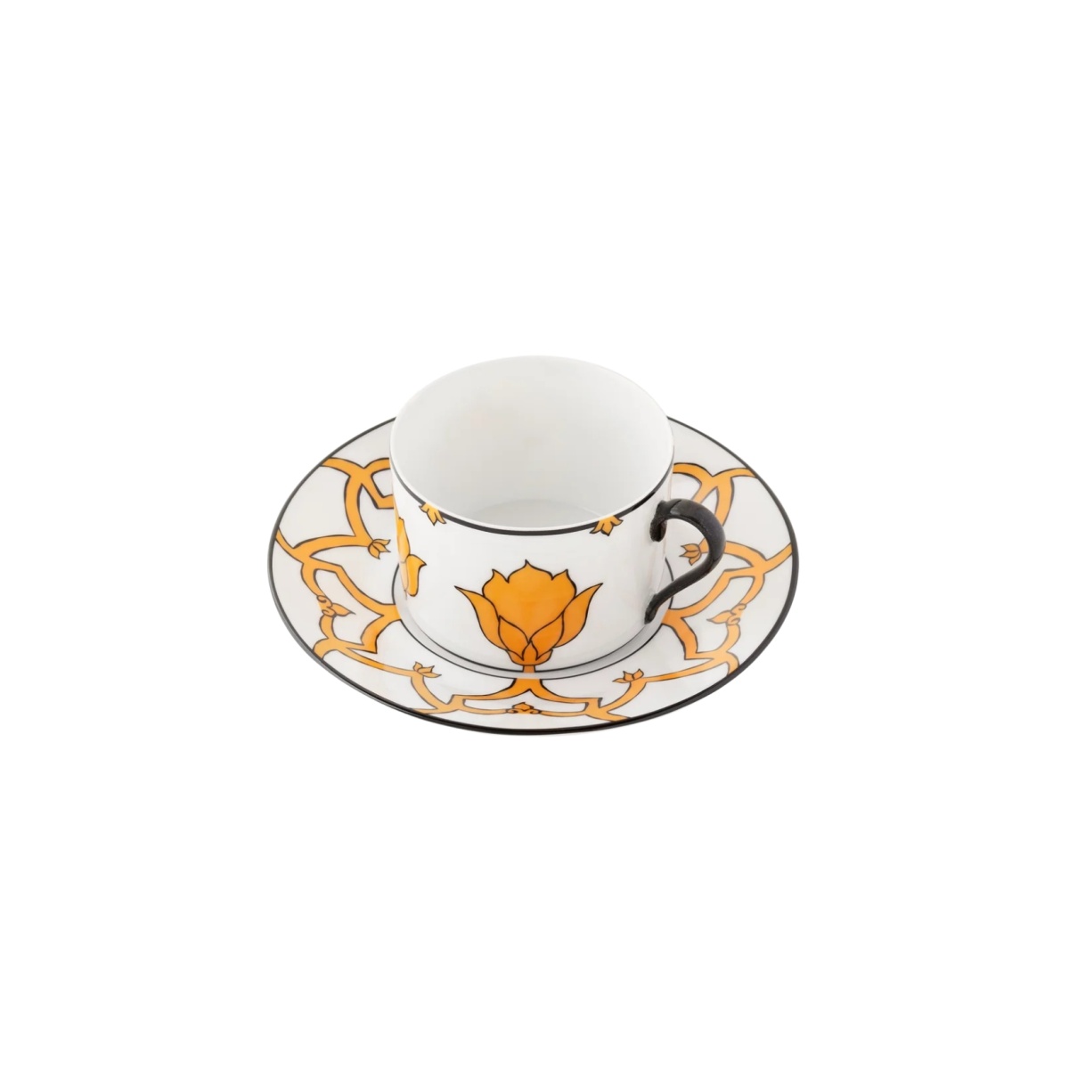 Pinto, Jaipur, Tea cup and saucer, orange