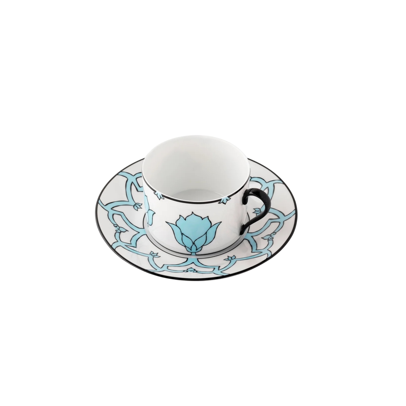 Pinto, Jaipur, Tea cup and saucer, aqua
