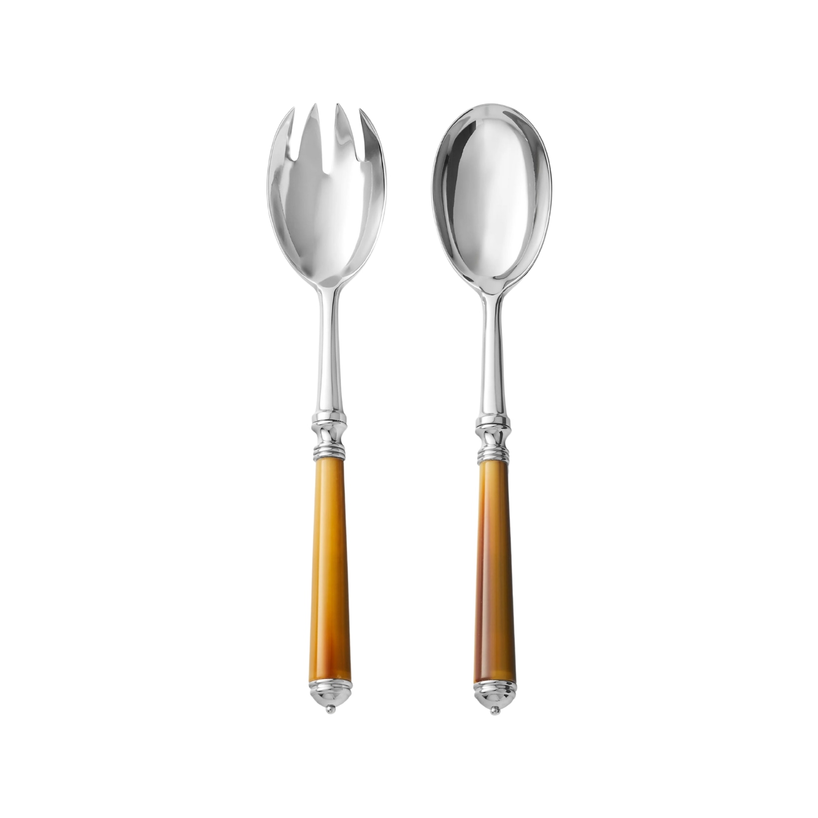 Alain Saint-Joanis, Marbella Dark Horn, silver plated, Salad serving set