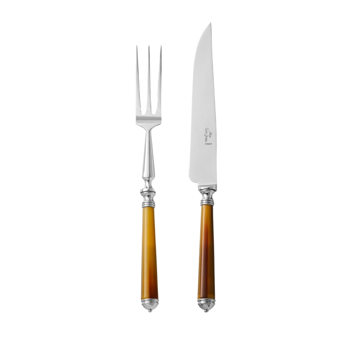 Alain Saint-Joanis, Marbella Dark Horn, silver plated, Carving set