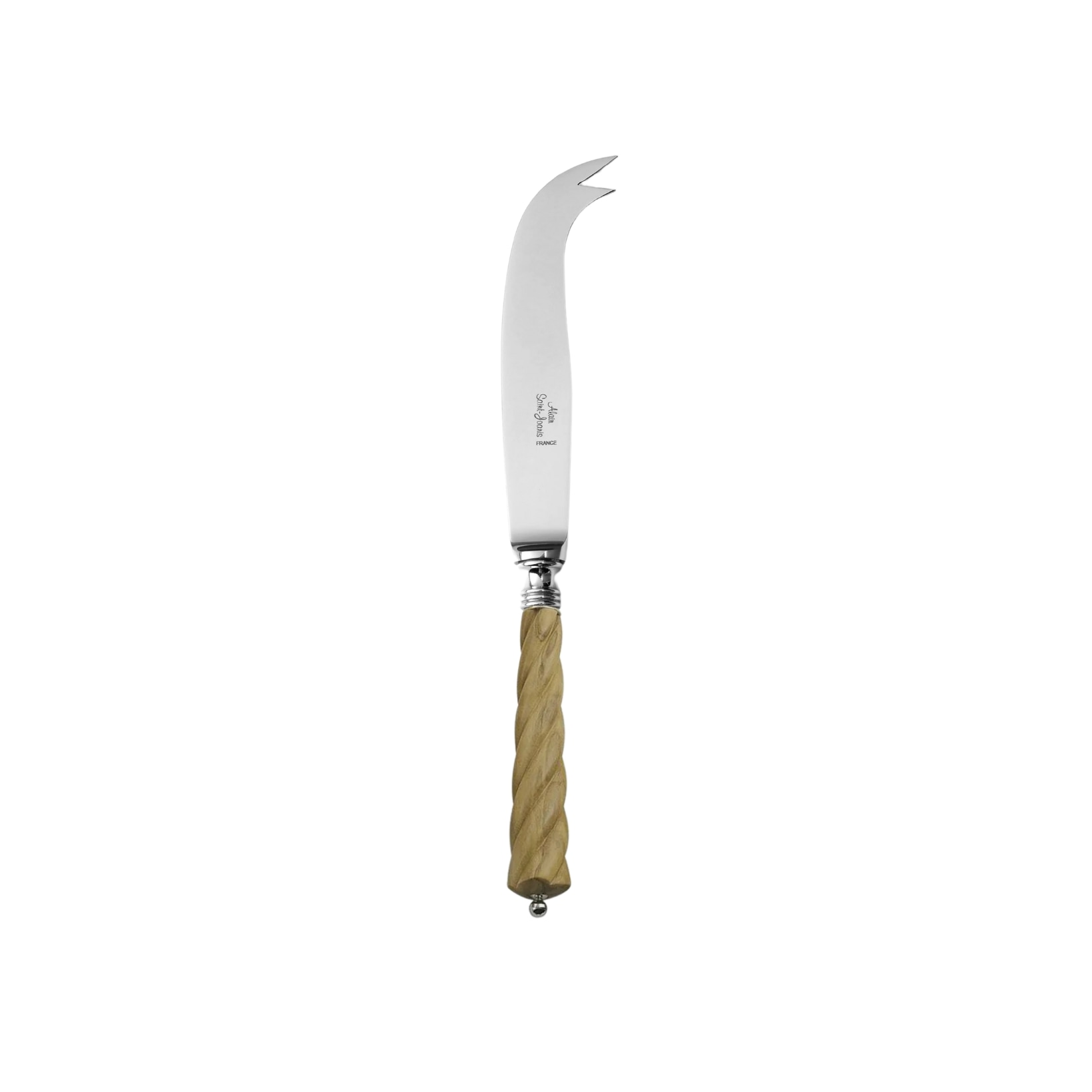 Alain Saint-Joanis, Mistral Olivewood, silver plated, Medium cheese knife