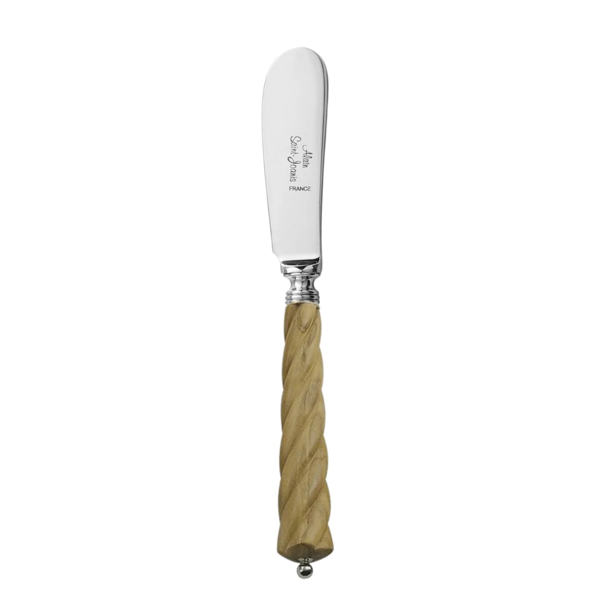Alain Saint-Joanis, Mistral Olivewood, silver plated, Butter spreader