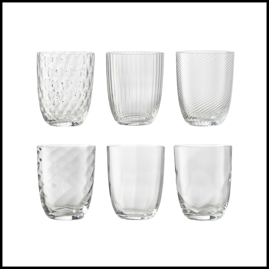 Nason Moretti, Idra glasses, Water glasses set of 6, clear
