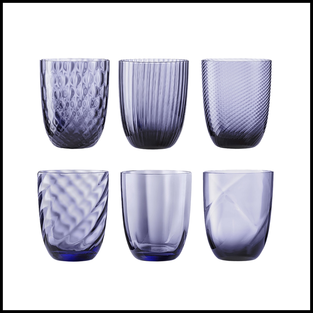 Nason Moretti, Idra glasses, Water glasses set of 6, wisteria