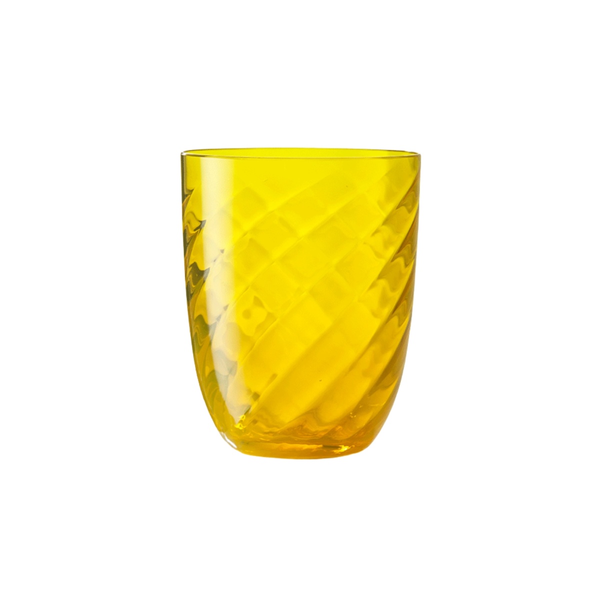 Nason Moretti, Idra glasses, Water glass, yellow optic twisted