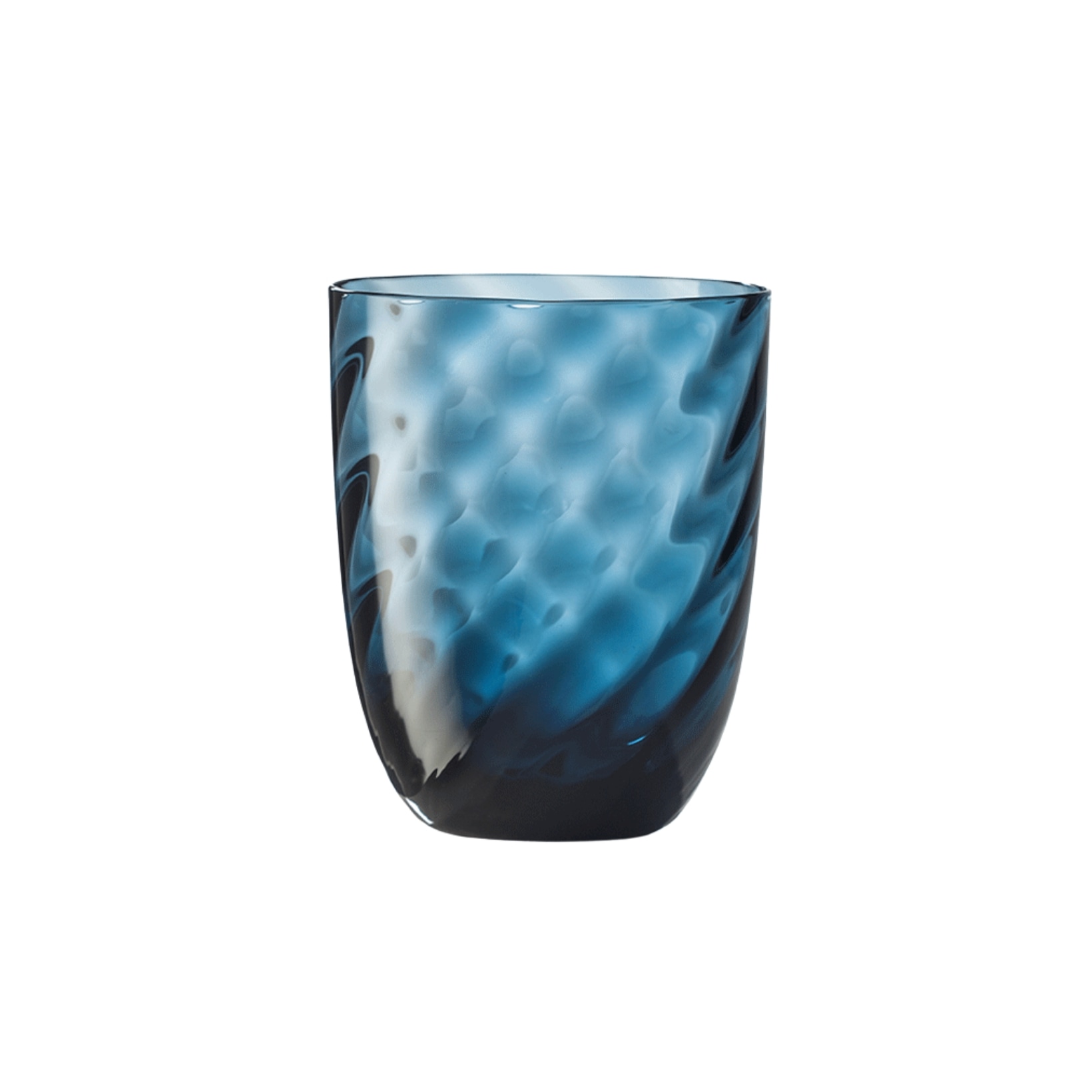 Nason Moretti, Idra glasses, Water glass, avio blue optic twisted