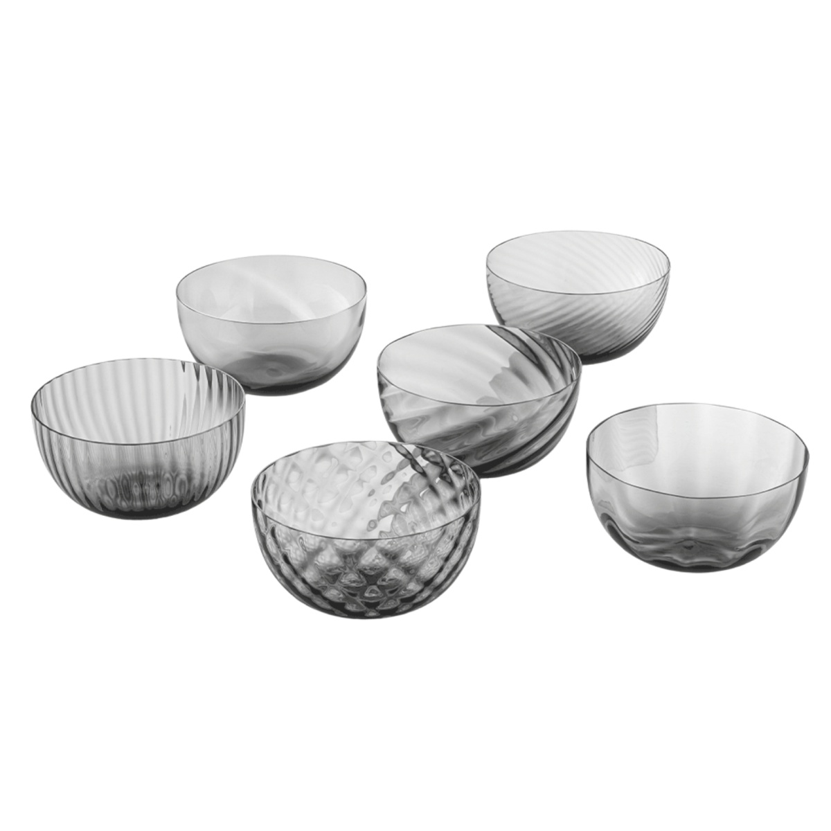 Nason Moretti, Idra bowls, Bowls set of 6, grey