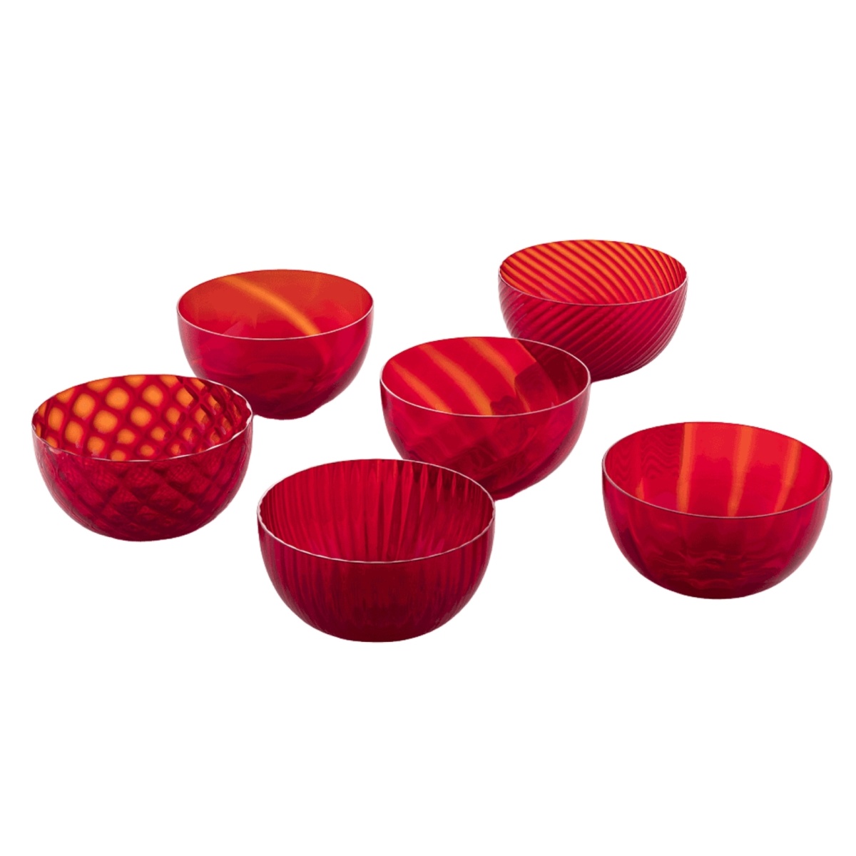 Nason Moretti, Idra bowls, Bowls set of 6, red
