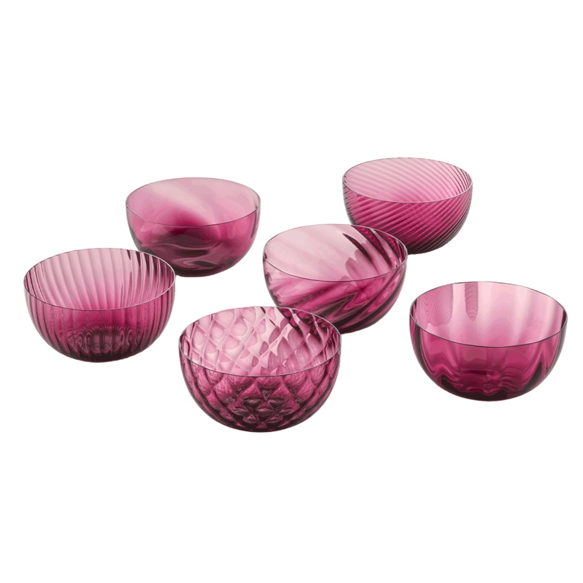 Nason Moretti, Idra bowls, Bowls set of 6, ruby