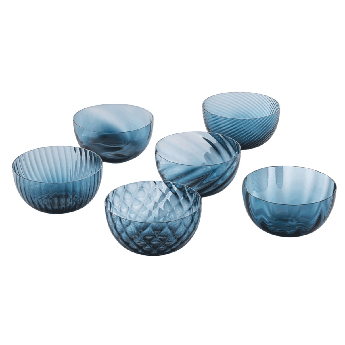 Nason Moretti, Idra bowls, Bowls set of 6, avio blue