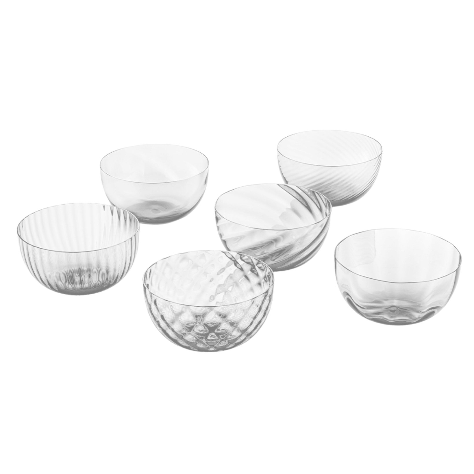Nason Moretti, Idra bowls, Bowls set of 6, clear