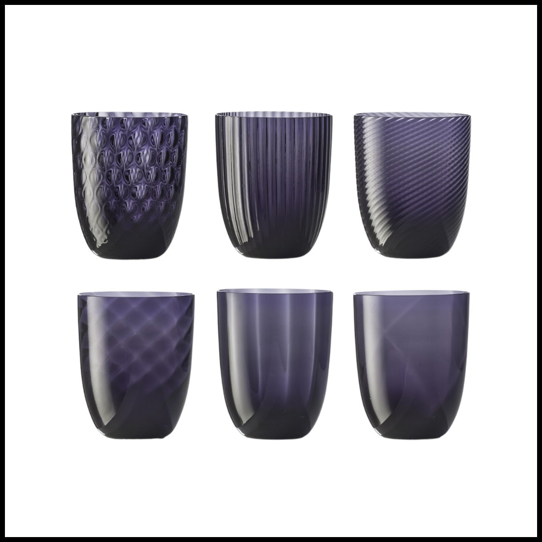 Nason Moretti, Idra glasses, Water glasses set of 6, periwinkle