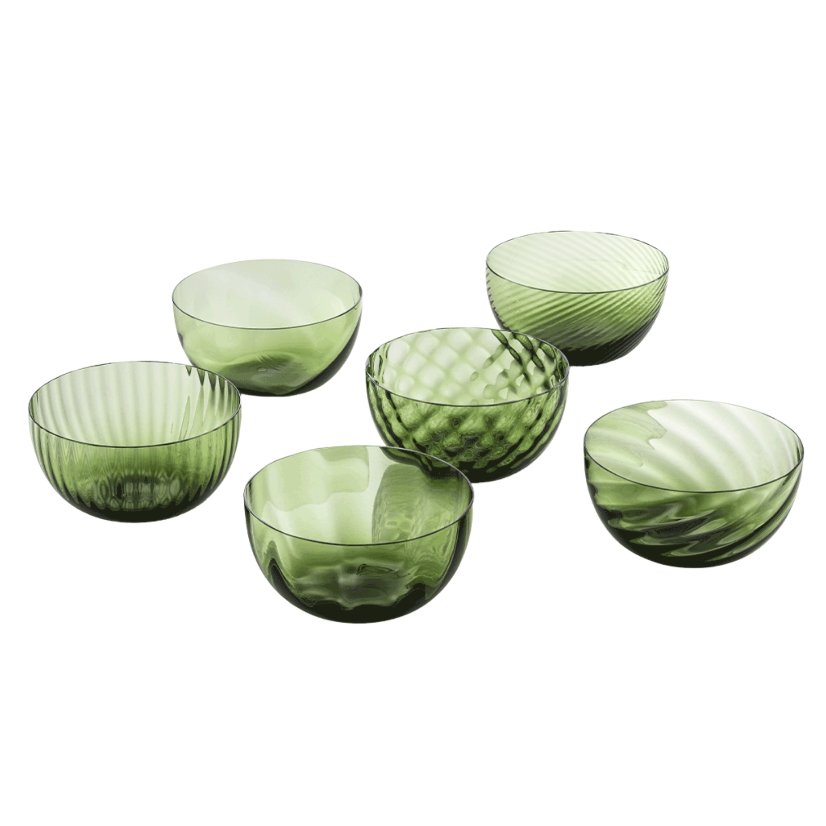 Nason Moretti, Idra bowls, Bowls set of 6, soraya green