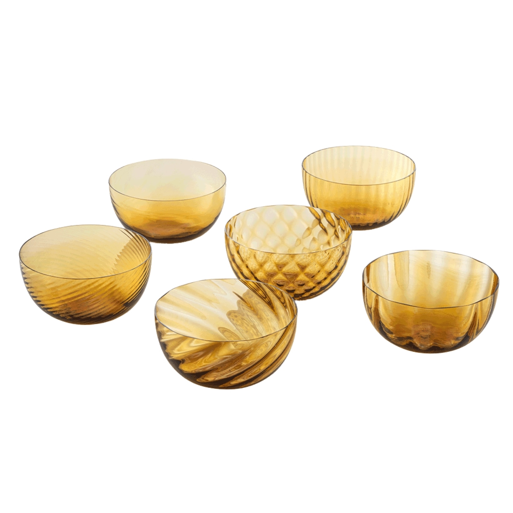 Nason Moretti, Idra bowls, Bowls set of 6, amber