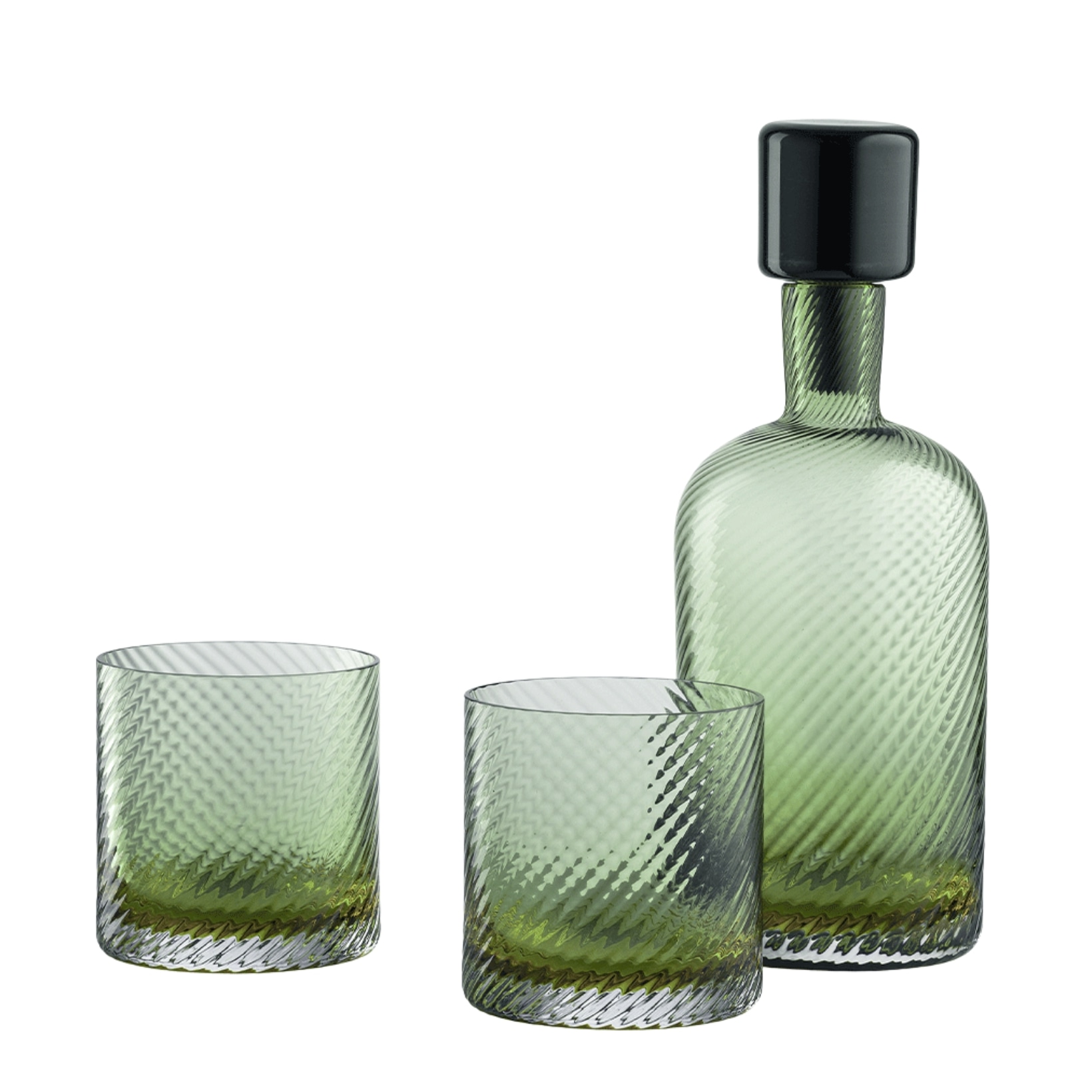 Nason Moretti, Borealis set, Bottle and 2 tumblers set, soraya green