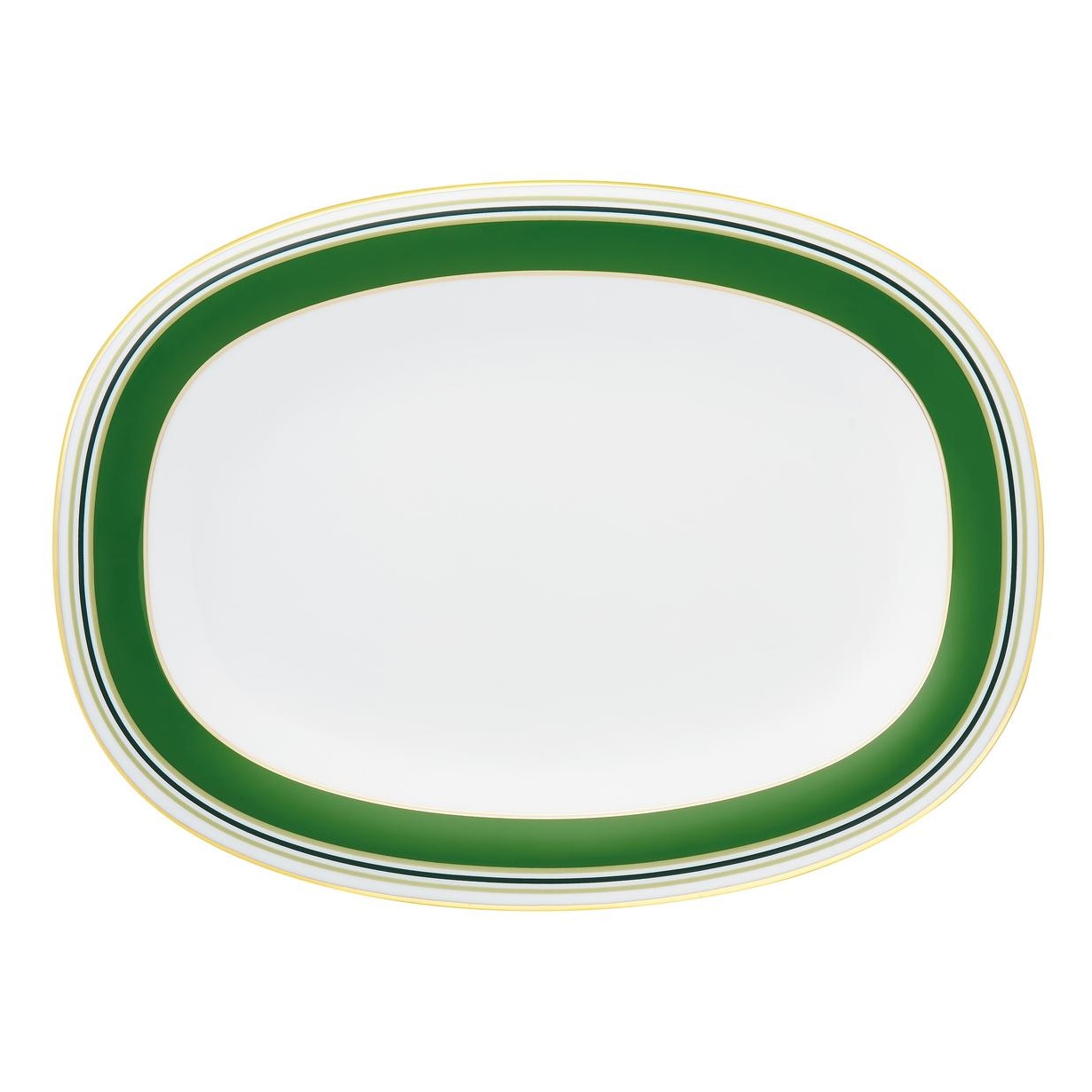 Fürstenberg, Fluen heritage green, Oval platter, medium