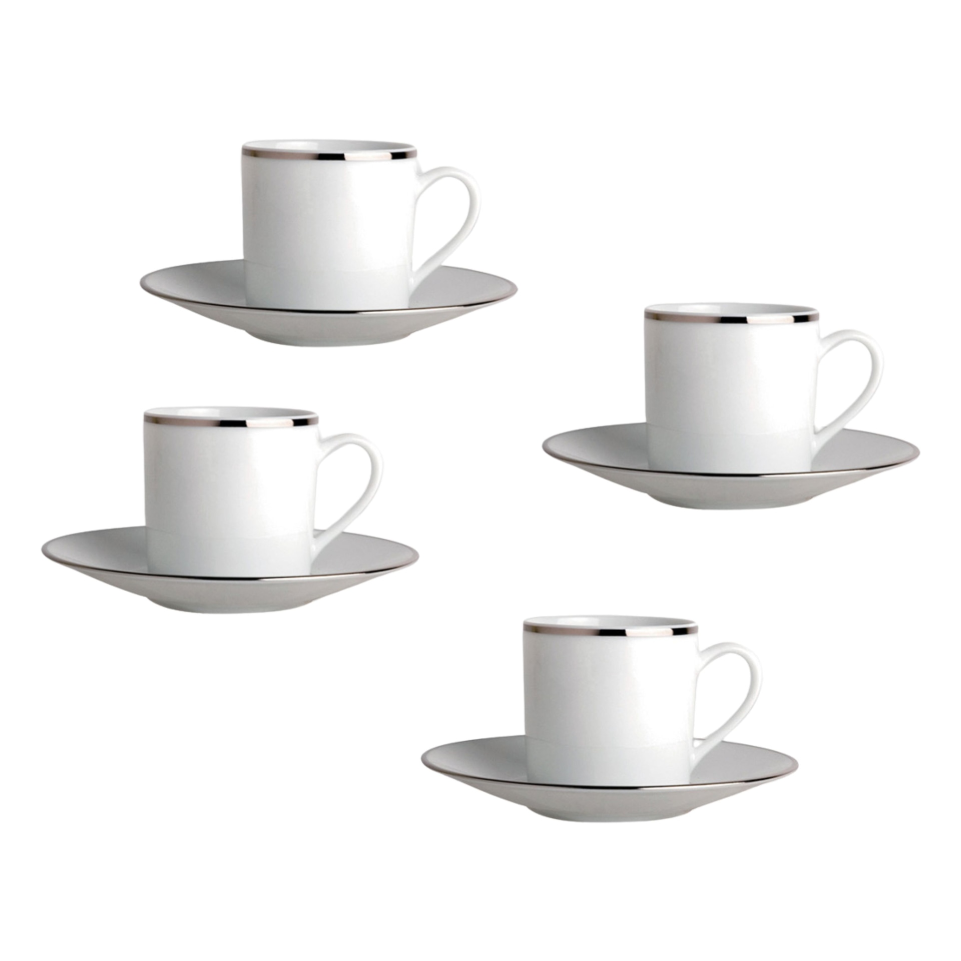 Bernardaud, Cristal, Coffee cup and saucer set of 4