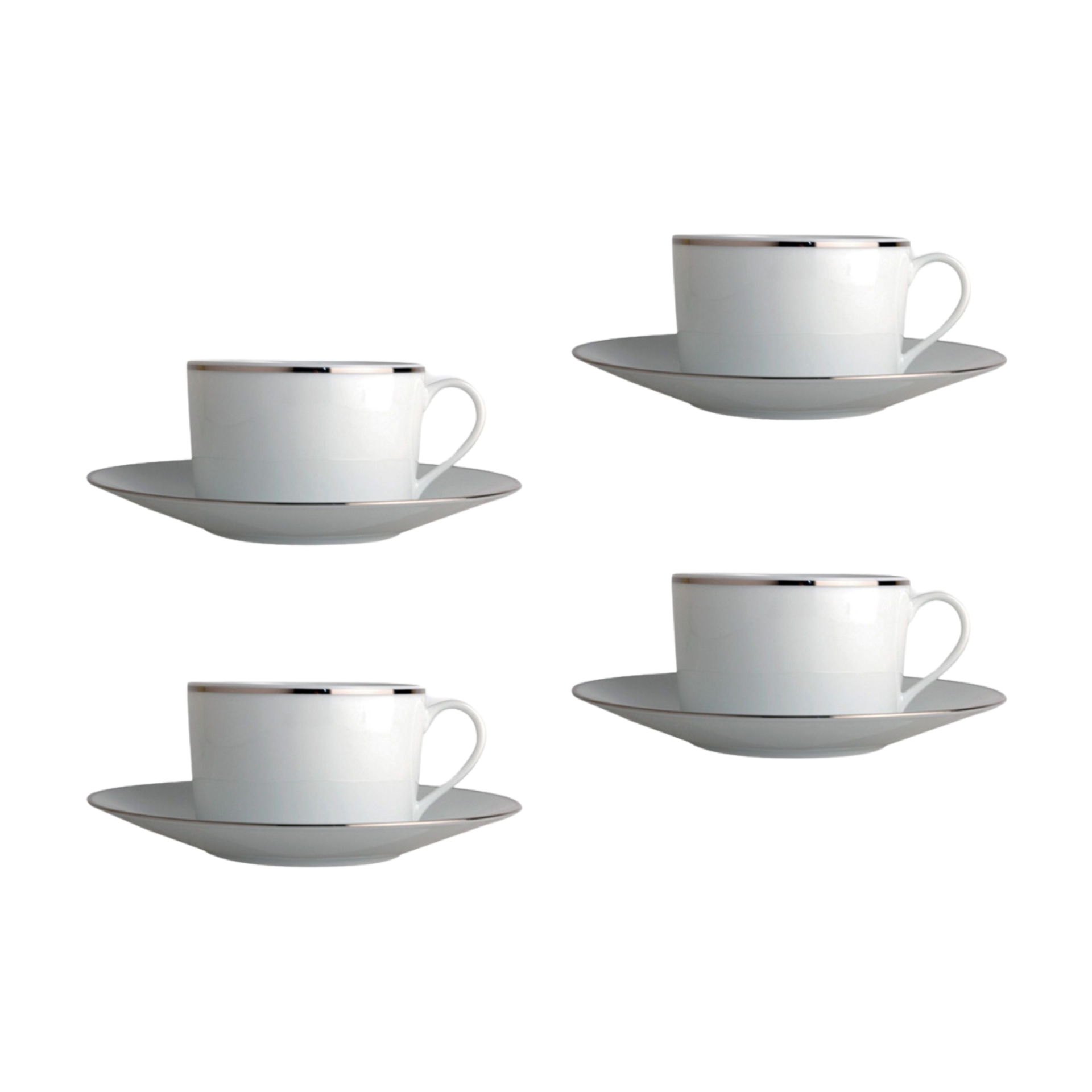 Bernardaud, Cristal, Tea cup and saucer set of 4
