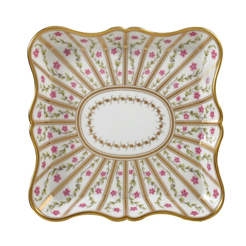 Bernardaud, Roseraie, Square scalloped tray