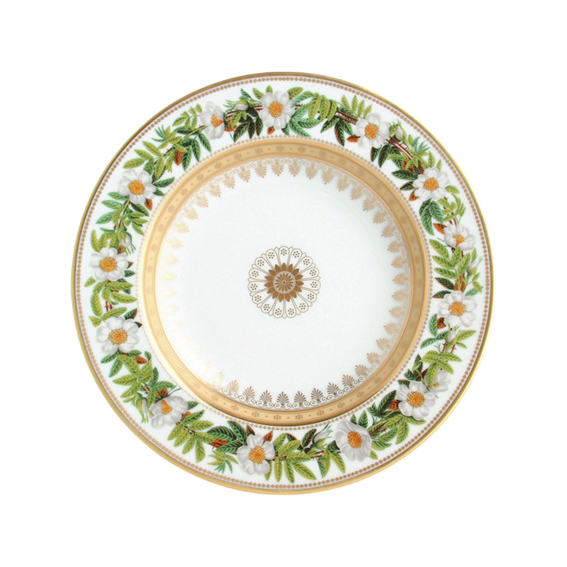 Bernardaud, Botanique, Rim soup plate, rosehip flower