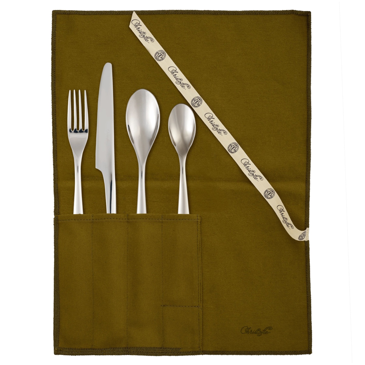 Christofle, L'âme de Christofle, stainless steel, La trousse with individual place settings (4 pieces)
