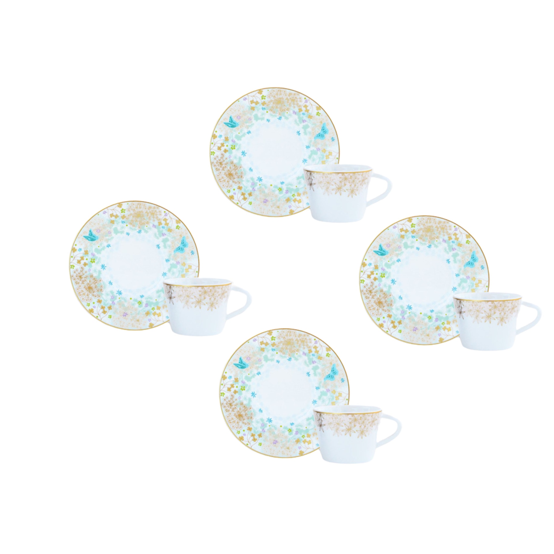 Bernardaud, Féerie, Coffee cup and saucer gift set of 4