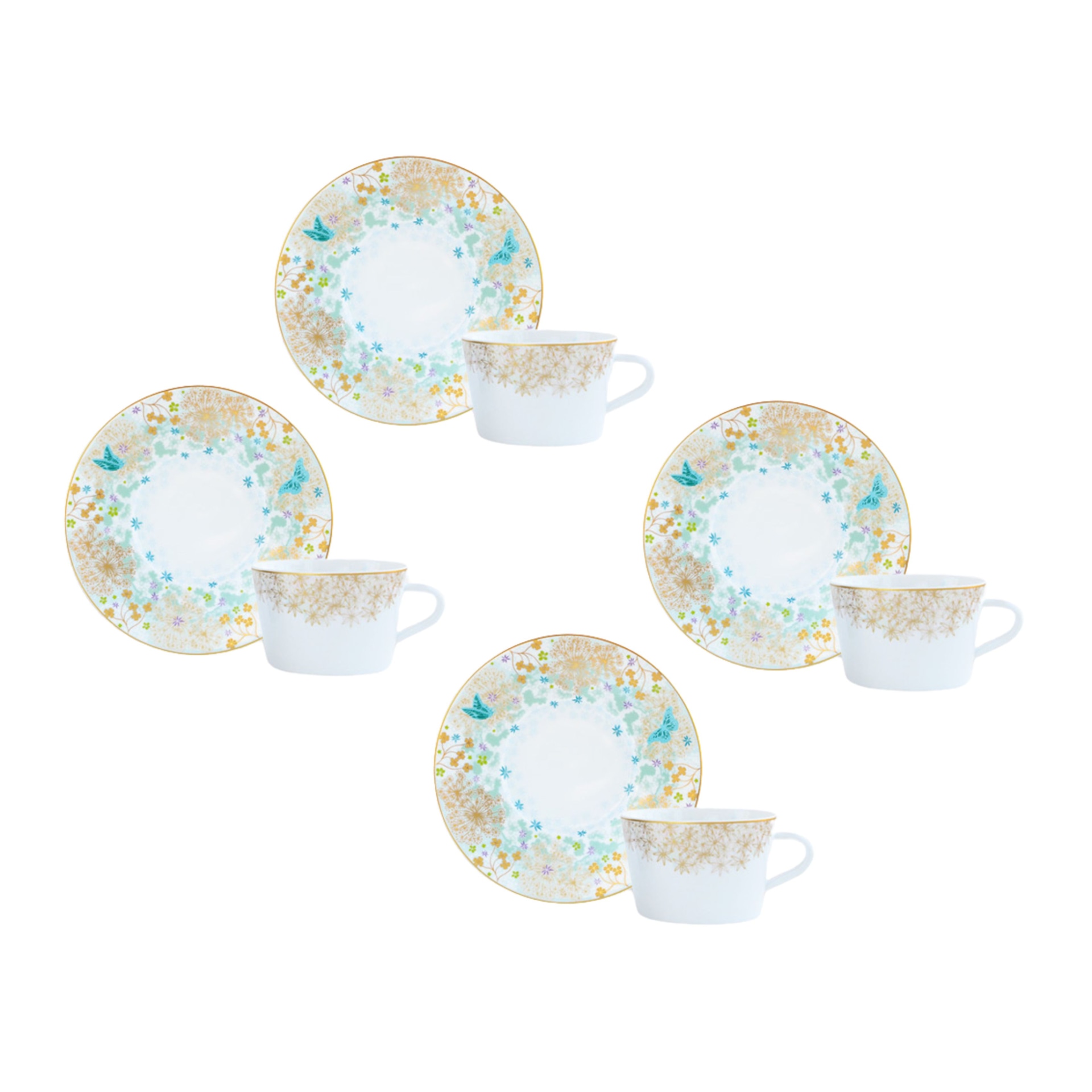 Bernardaud, Féerie, Tea cup and saucer gift set of 4