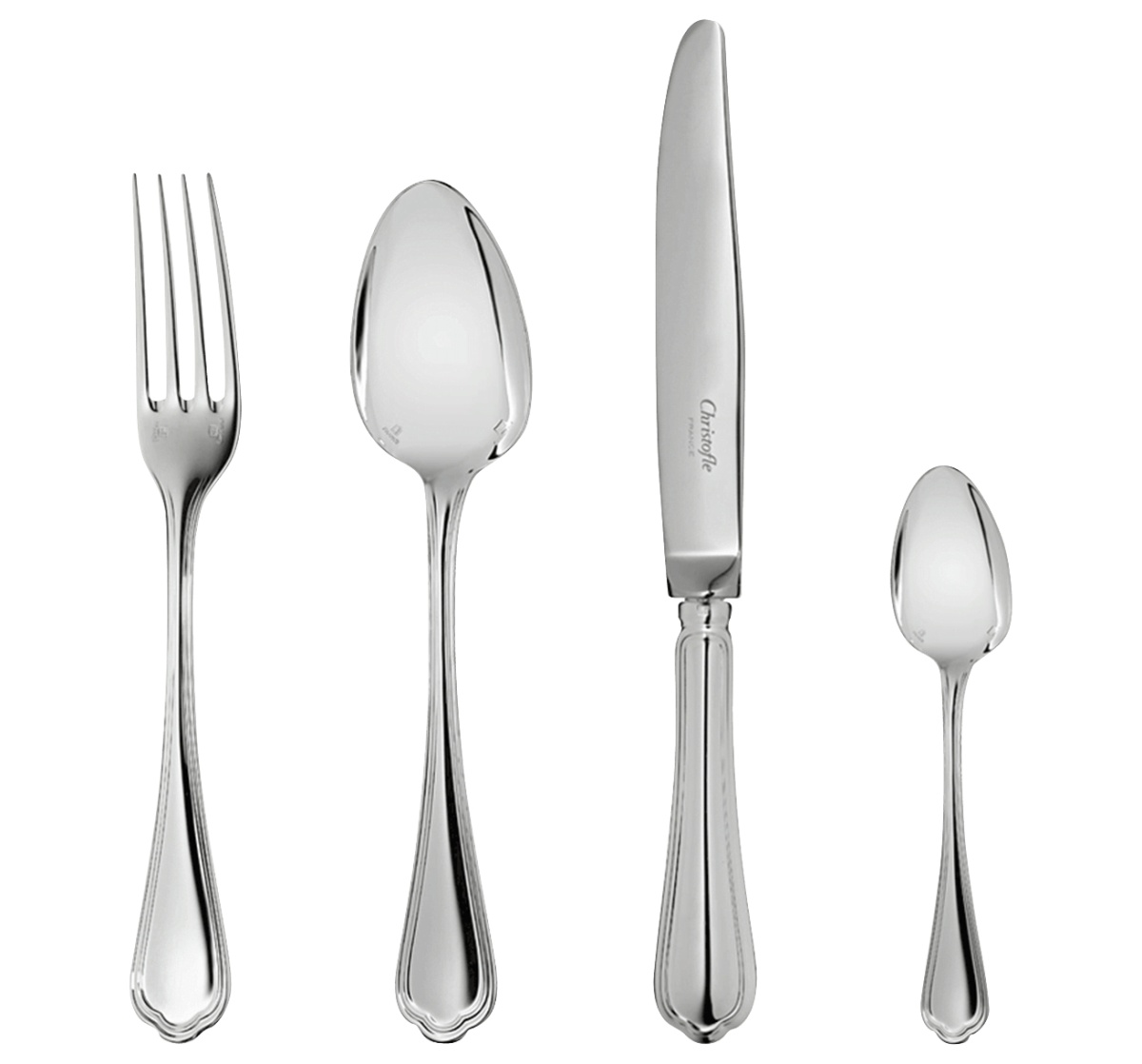 Christofle, Spatours, silver plated, Flatware set for 12 people (48 pieces)