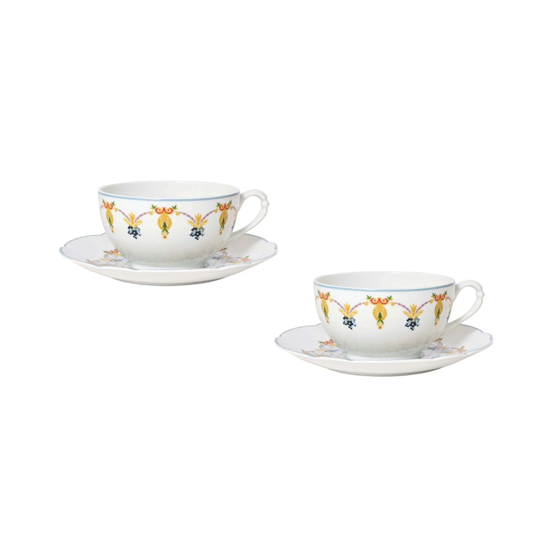 Bernardaud, Trianon, Breakfast cup and saucer set of 2