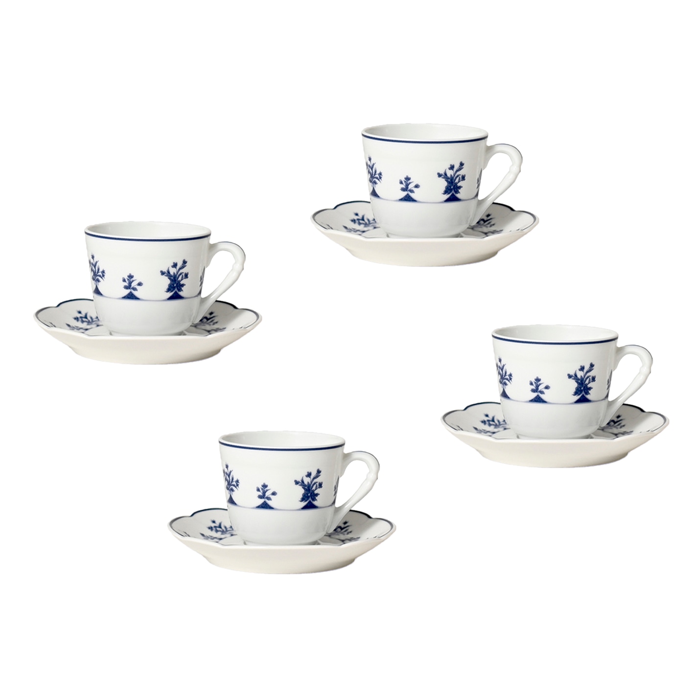 Bernardaud, Chateaubriand couleur, Espresso cup and saucer set of 4