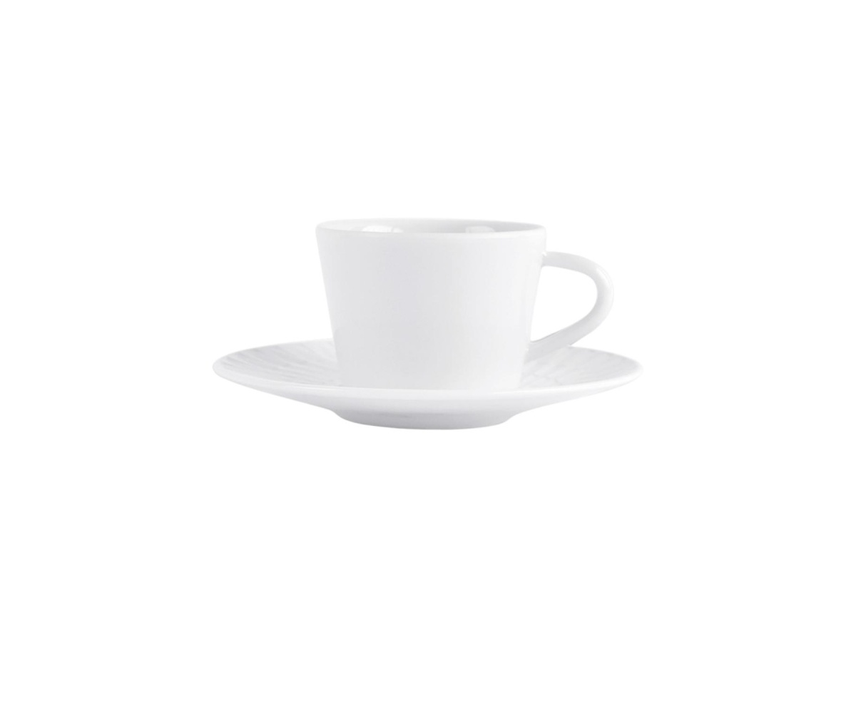Bernardaud, Twist White, Espresso cup and saucer