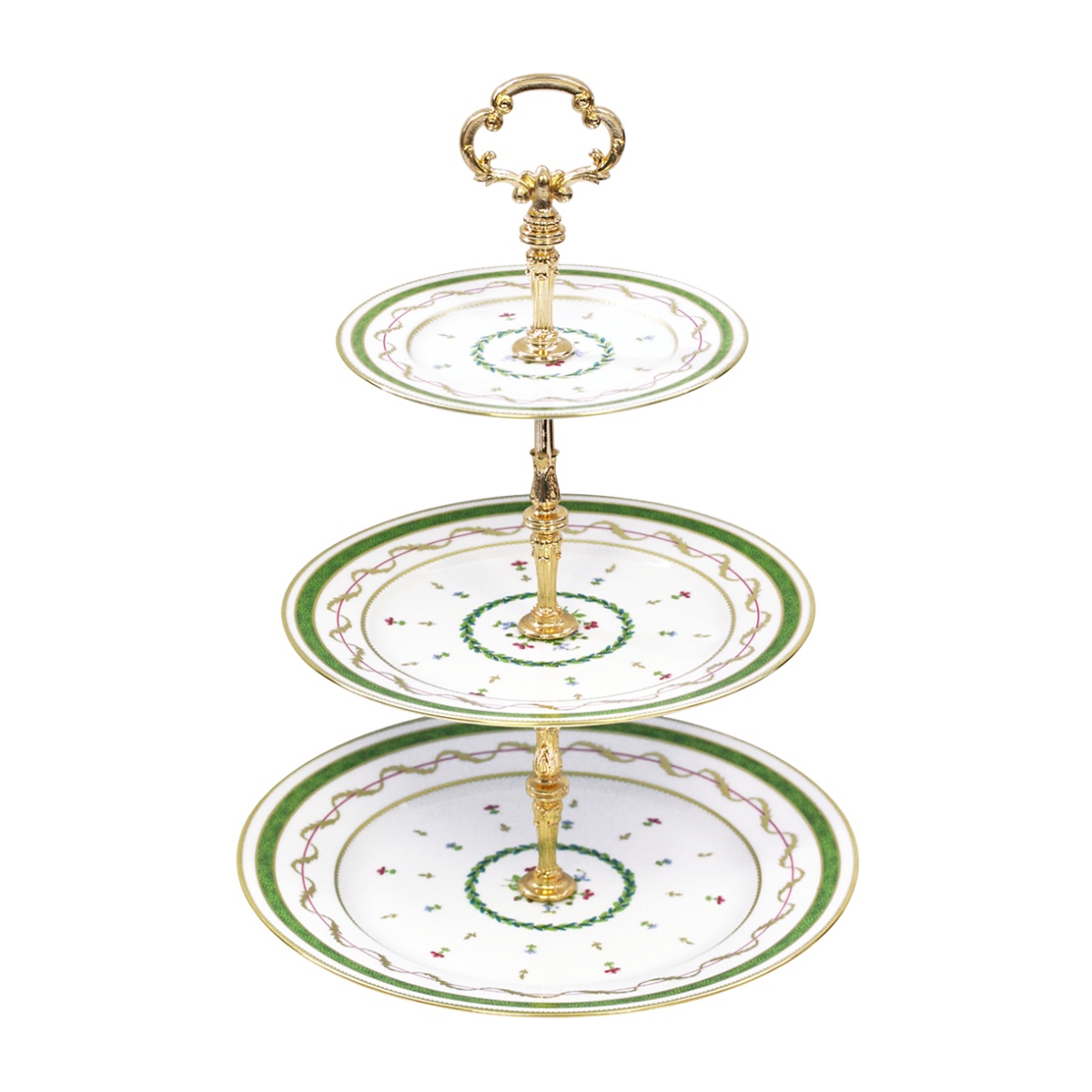 Haviland, Vieux Paris vert, 3 tier cake plate