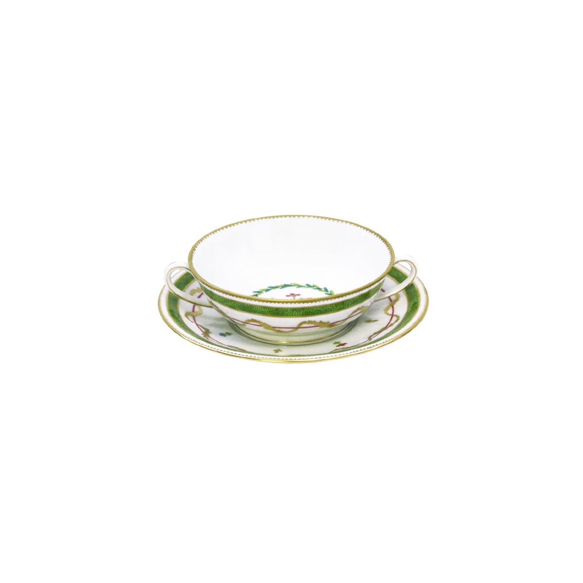 Haviland, Vieux Paris vert, Soup cup and saucer