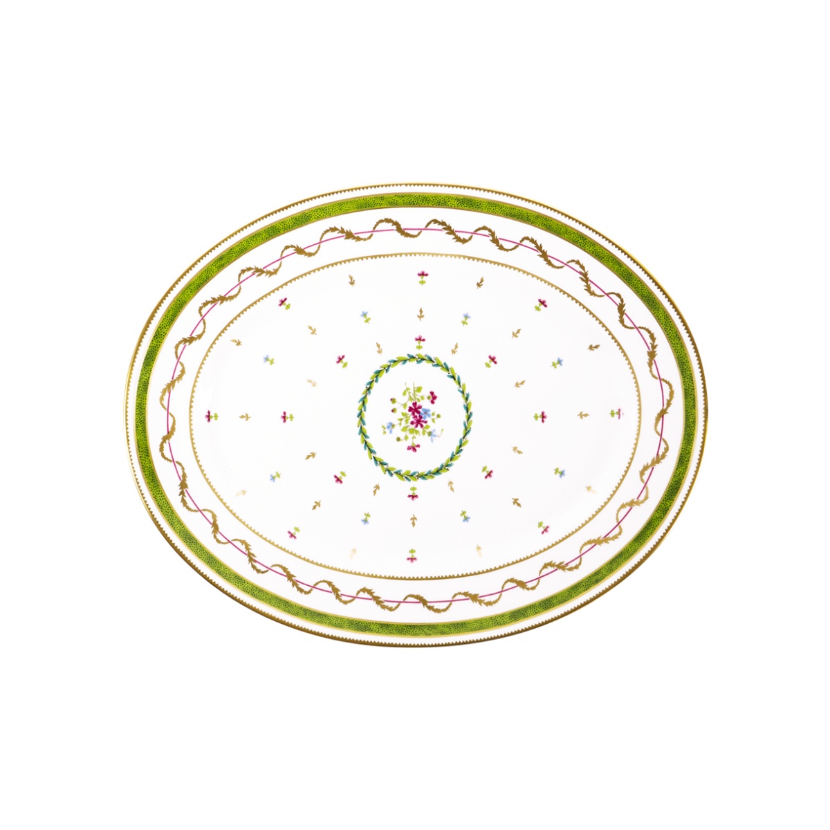 Haviland, Vieux Paris vert, Oval dish, small