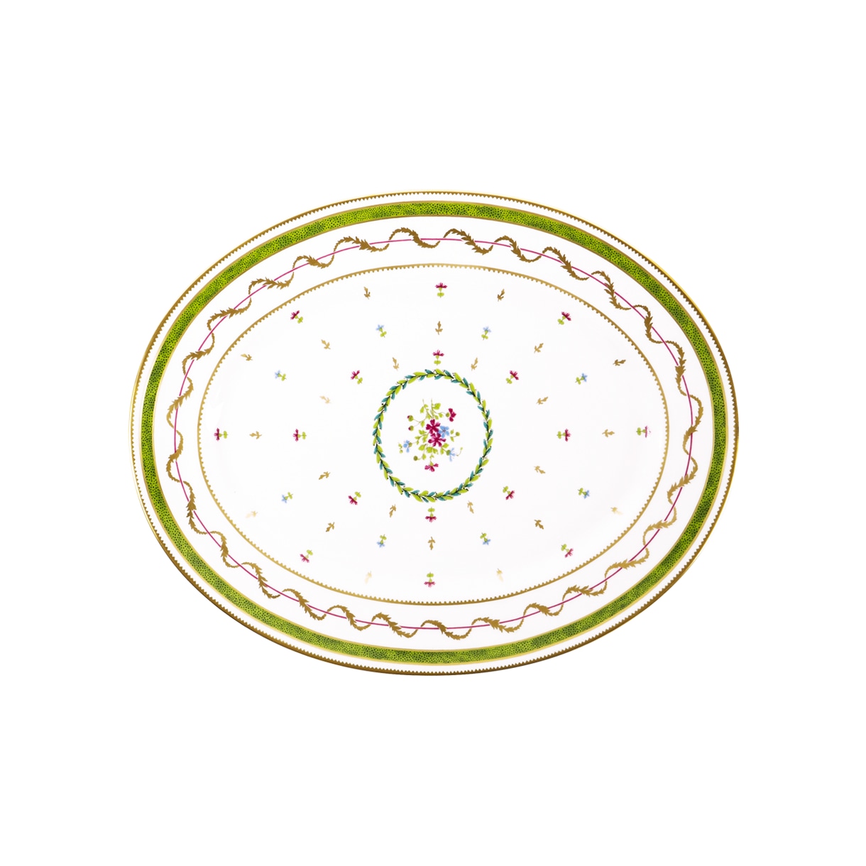 Haviland, Vieux Paris vert, Oval dish, small