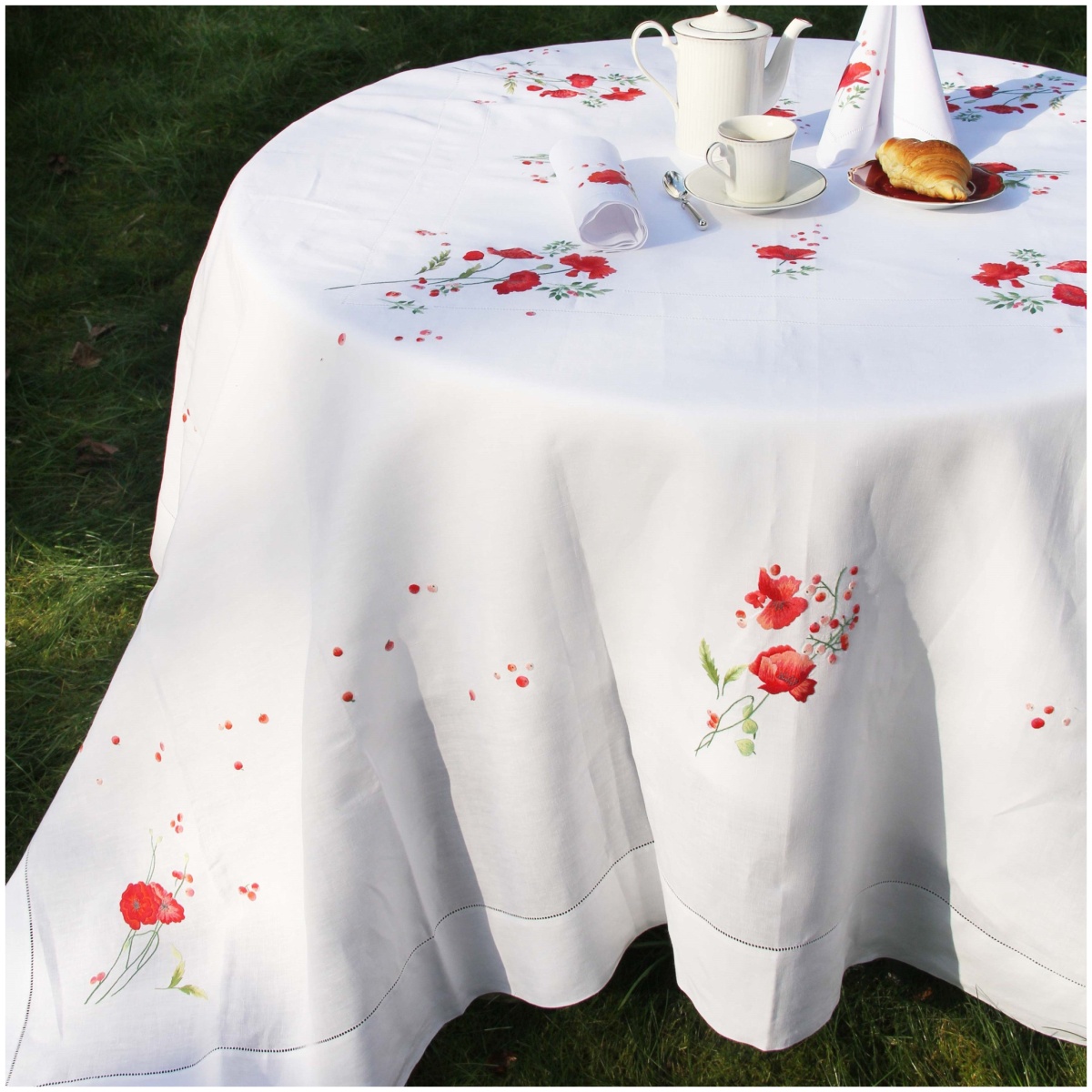 Valombreuse, Coquelicot, Tablecloth, rectangular
