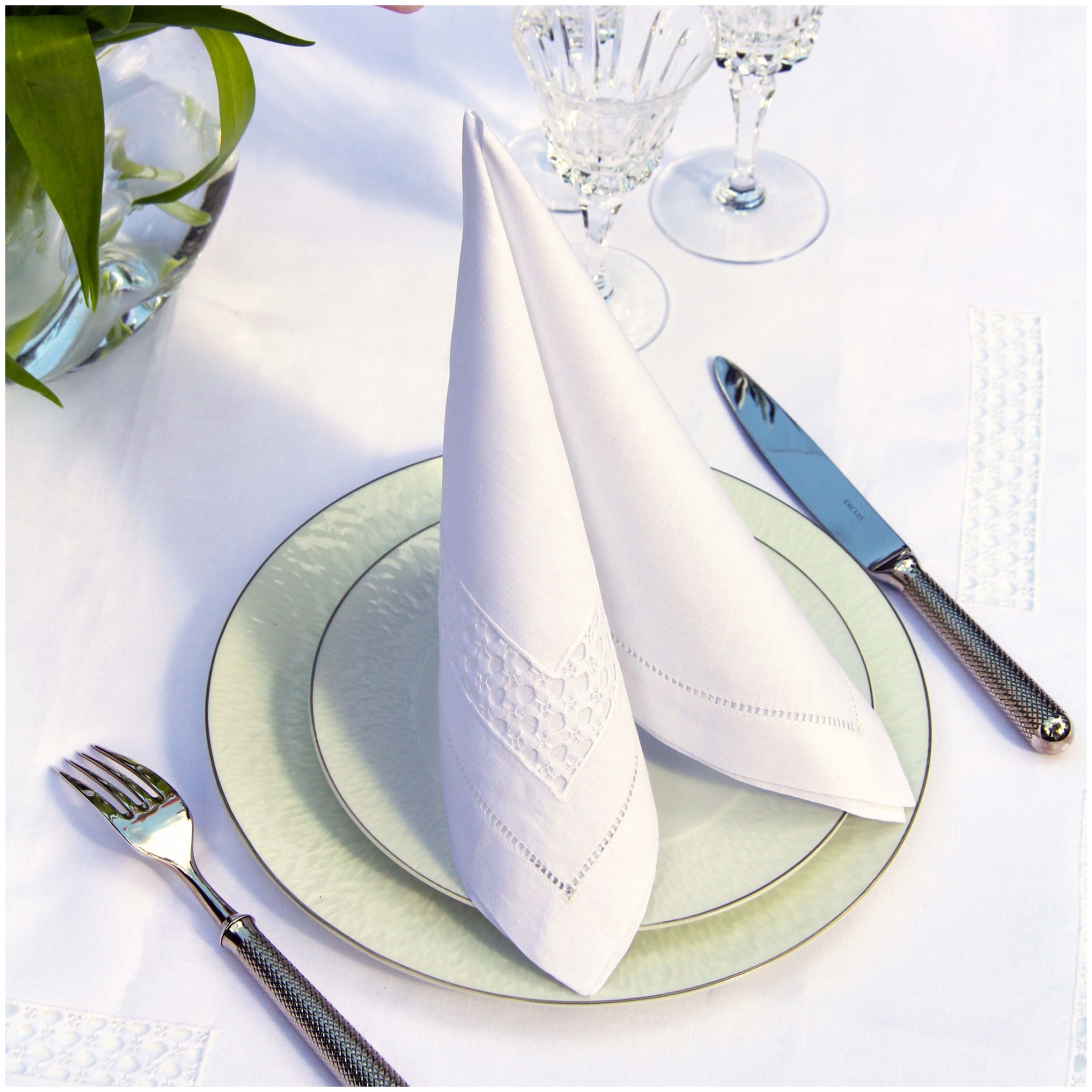 Valombreuse, Jours coco table linen, Napkins, white