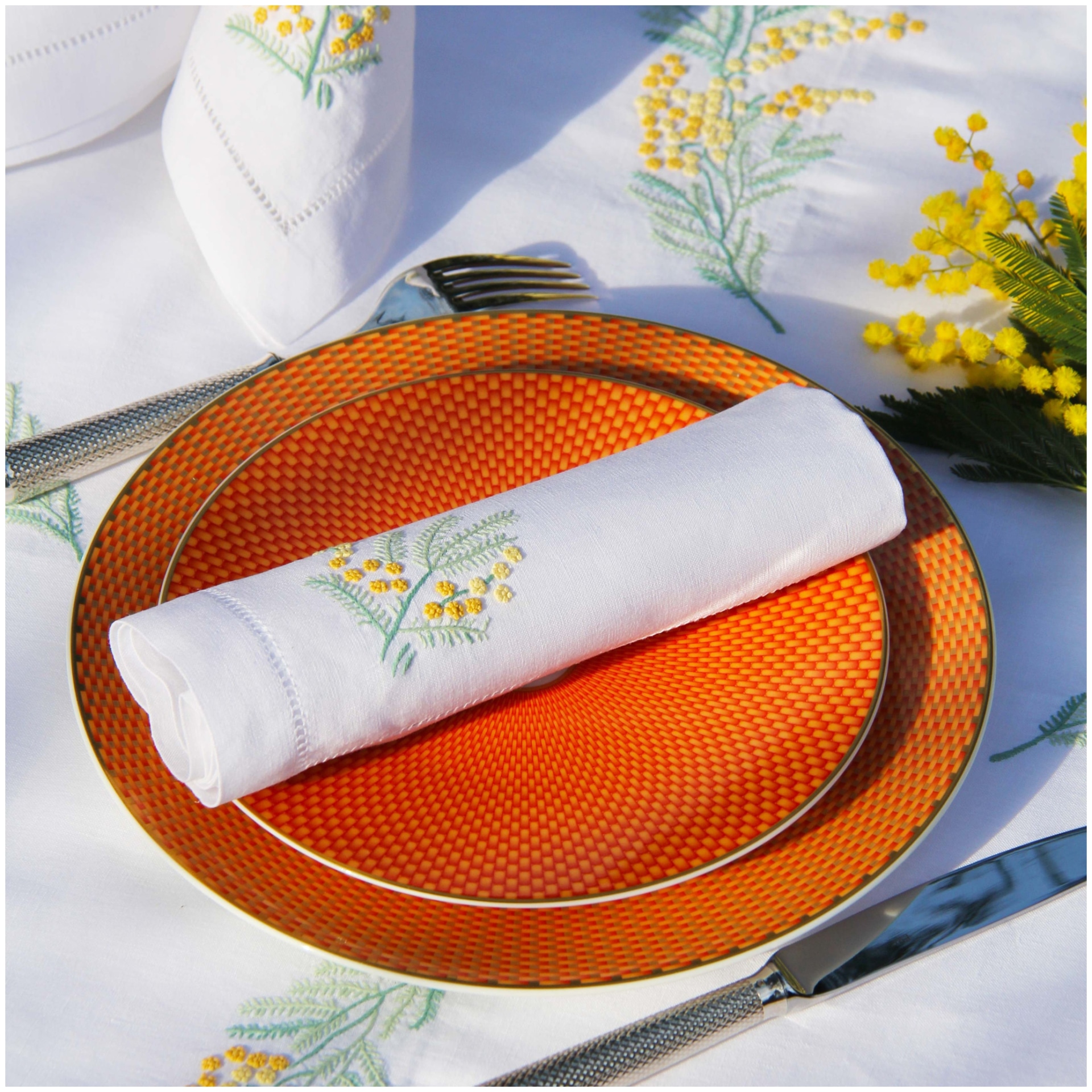 Valombreuse, Mimosa table linen, Napkins