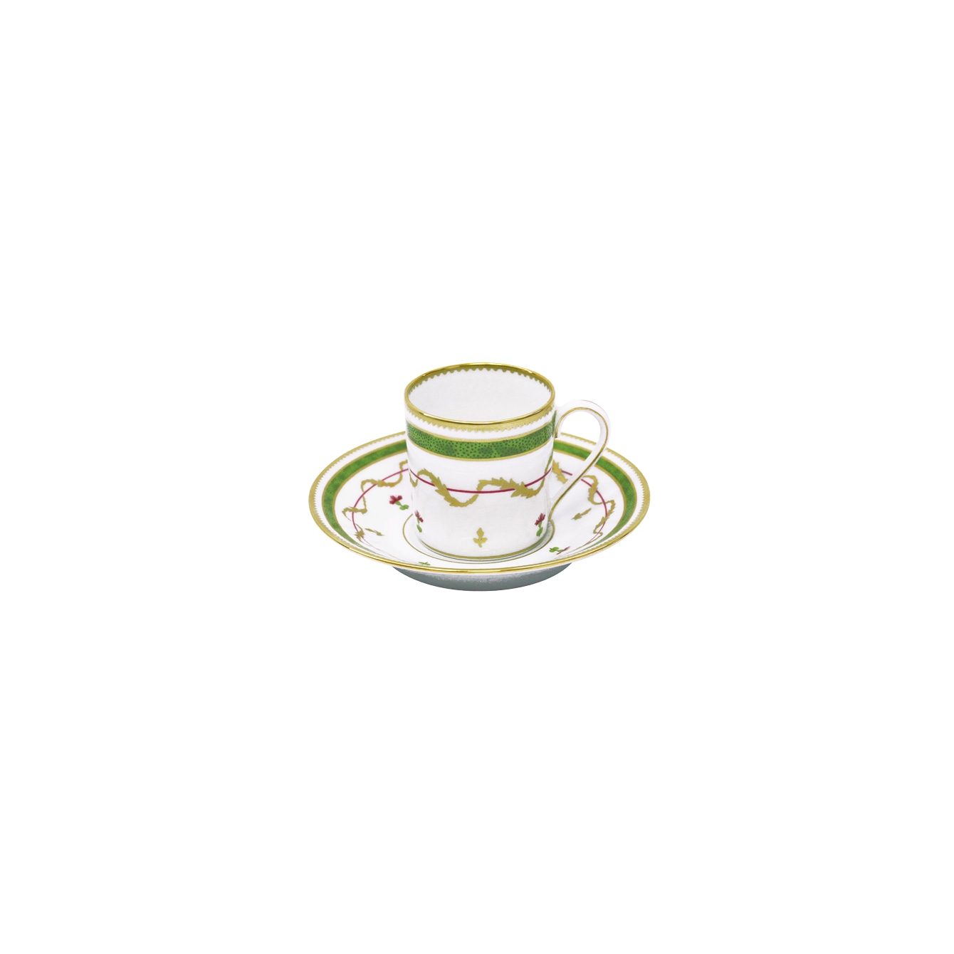 Haviland, Vieux Paris vert, Set of 2 coffee cups and saucers
