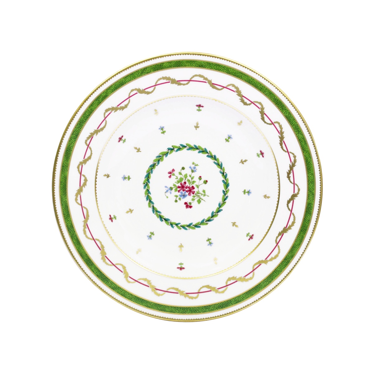 Haviland, Vieux Paris vert, Set of 2 rim soup plates
