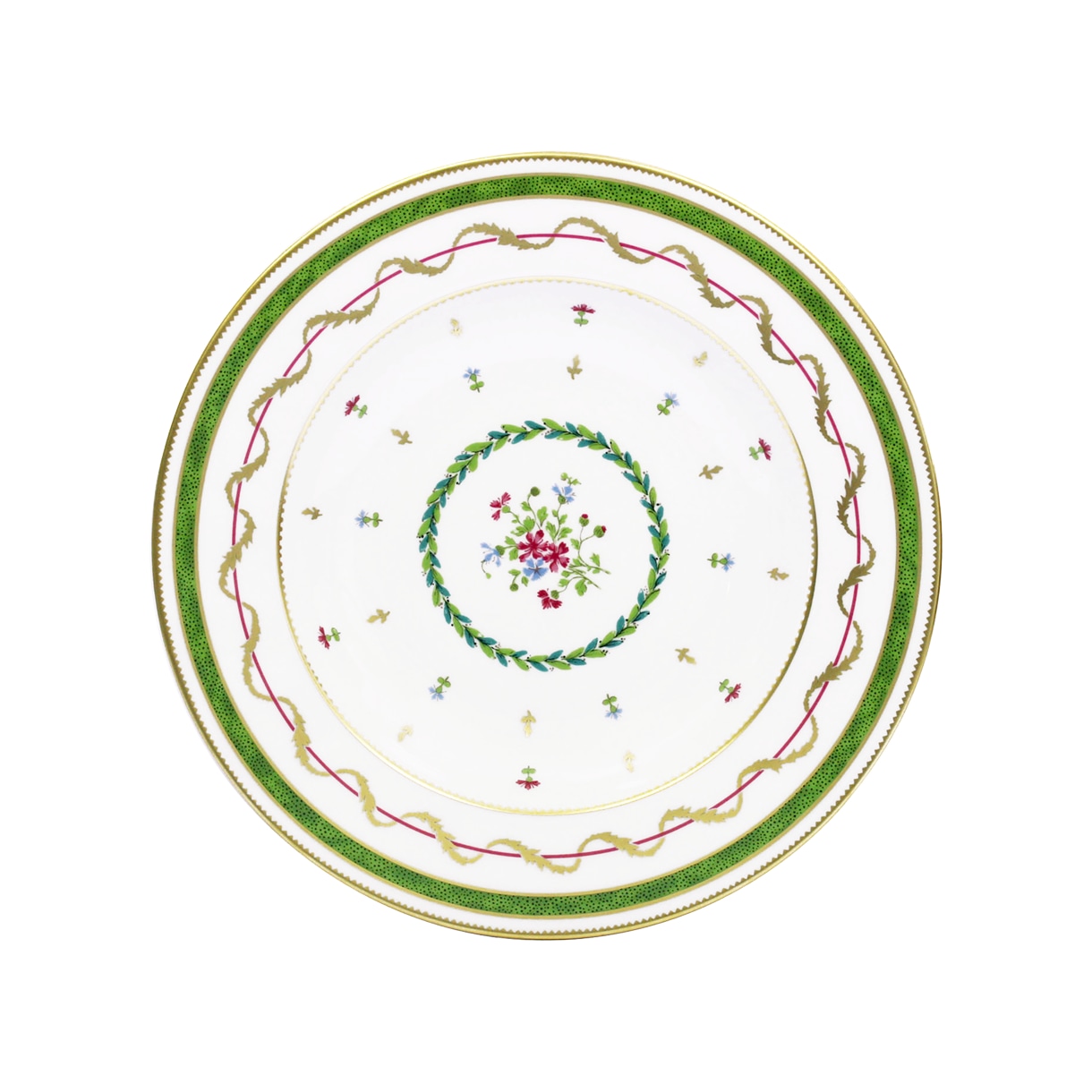 Haviland, Vieux Paris vert, Set of 2 rim soup plates