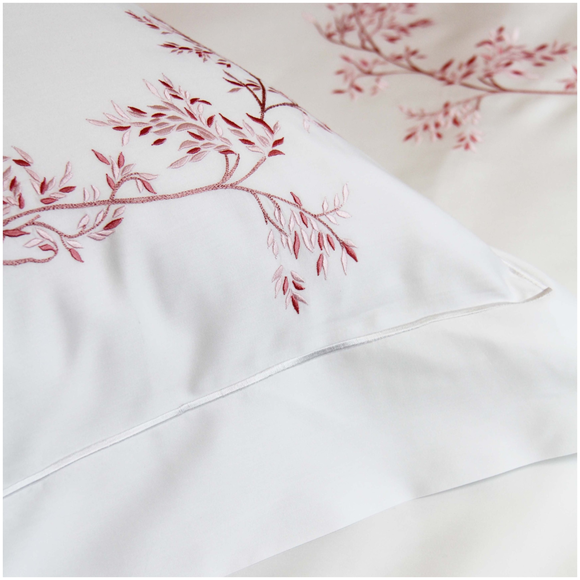 Valombreuse, Nagoya bed linen, Set of 2 pillowcases, rectangular pink