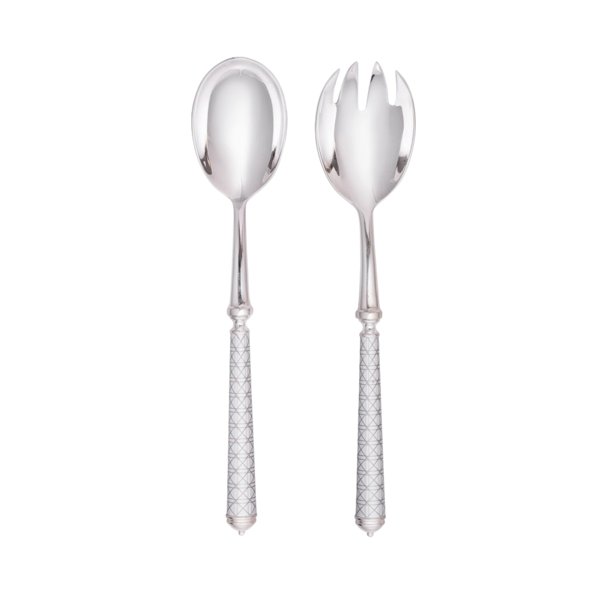Alain Saint-Joanis, Croisette White, silver plated, Salad serving set