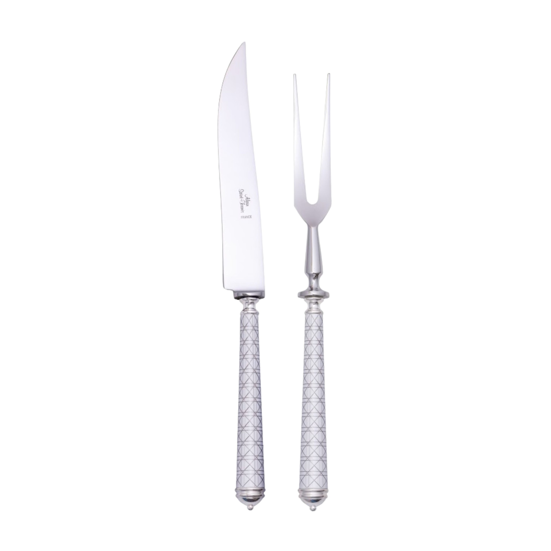 Alain Saint-Joanis, Croisette White, silver plated, Carving set