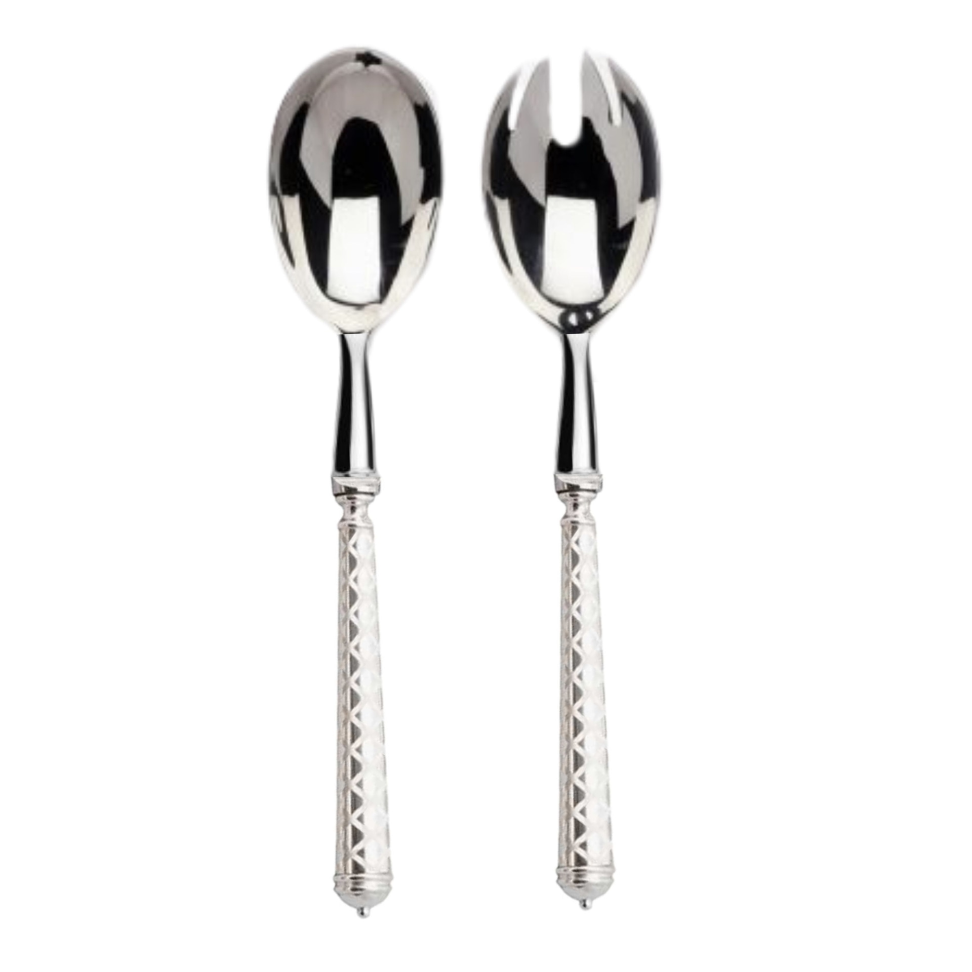 Alain Saint-Joanis, Losange, silver plated, Salad serving set