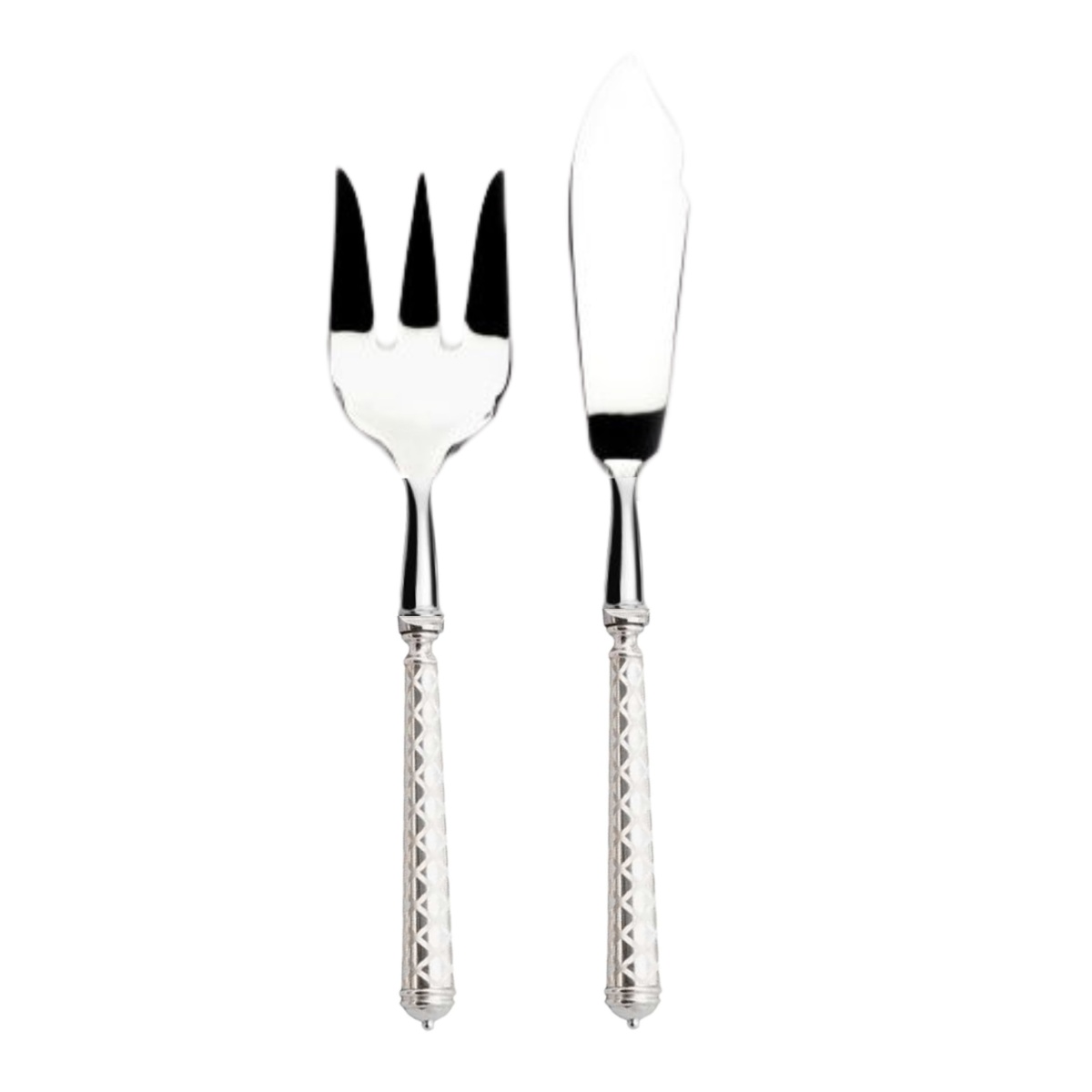 Alain Saint-Joanis, Losange, silver plated, Fish serving set