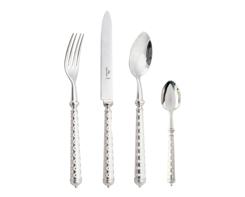 Alain Saint-Joanis, Losange, silver plated, Flatware set for 1 person (4 pieces)