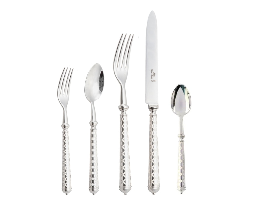 Alain Saint-Joanis, Losange, silver plated, Flatware set for 1 person (5 pieces)