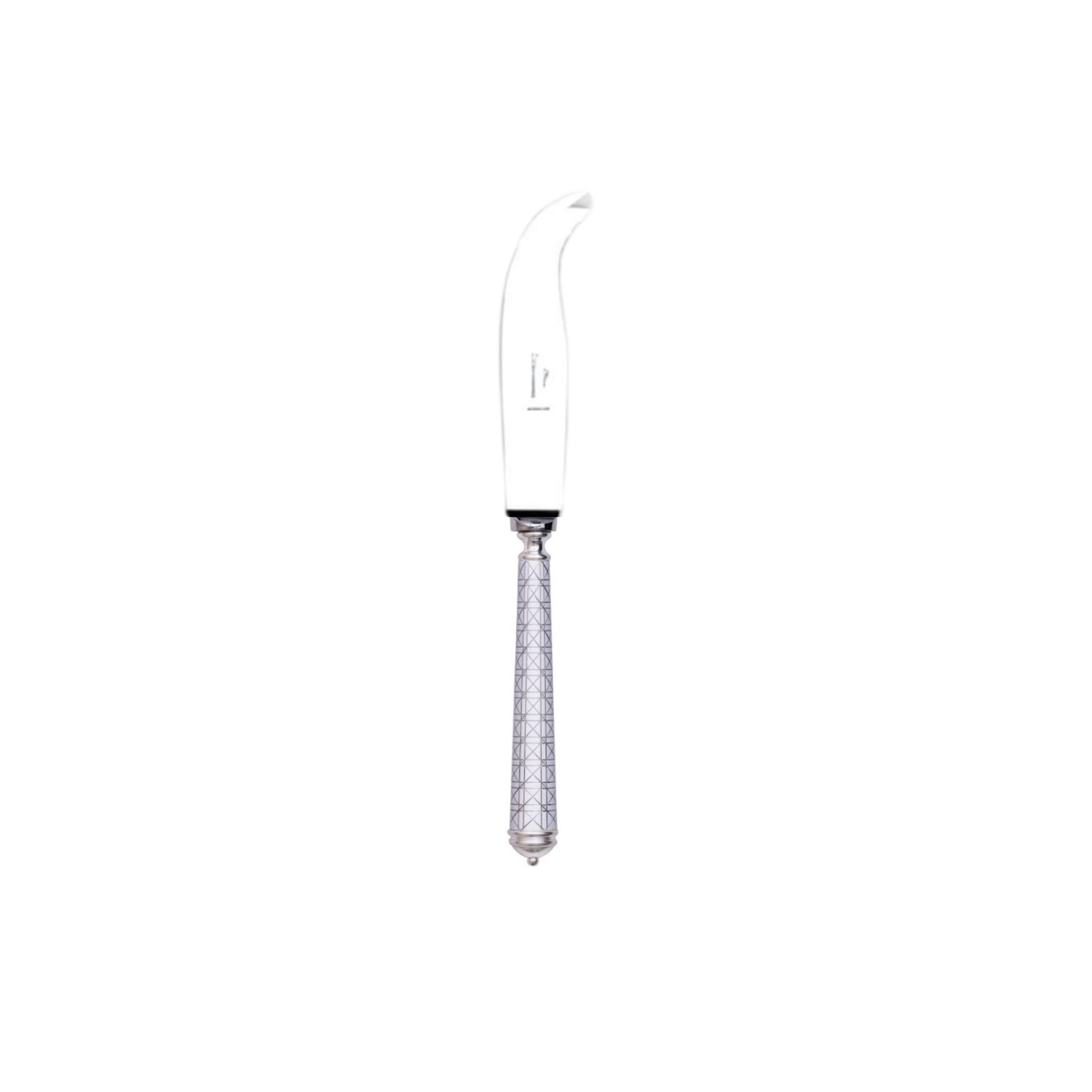 Alain Saint-Joanis, Croisette White, silver plated, Medium cheese knife